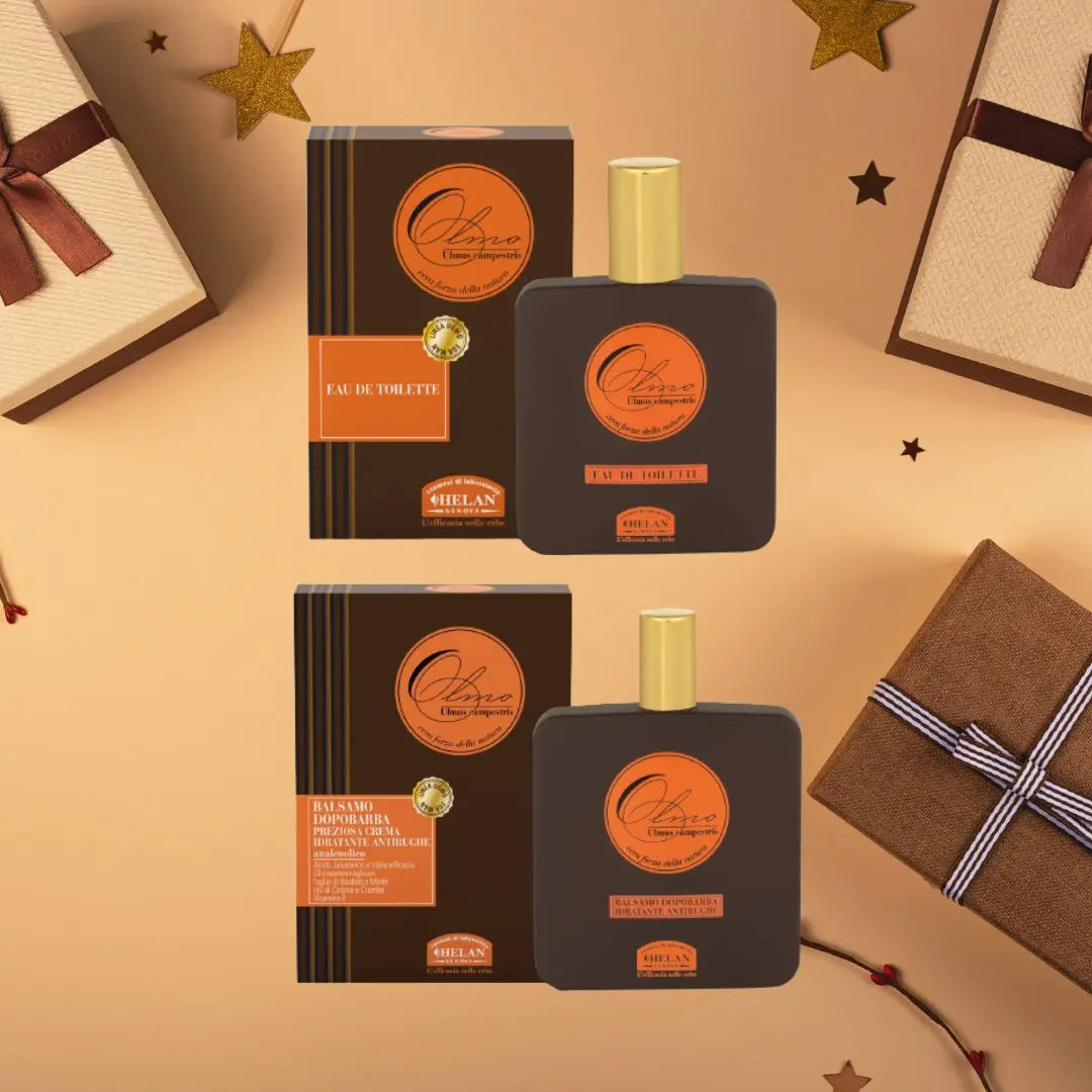 CONFEZIONE REGALO Uomo BALSAMO DOPO BARBA ANALCOLICO E EAU DE TOILETTE OLMO di HELAN