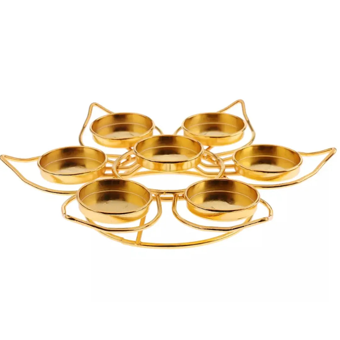 PORTACANDELA FIOR DI LOTO DORATO PETALI DEI 7 CHAKRA