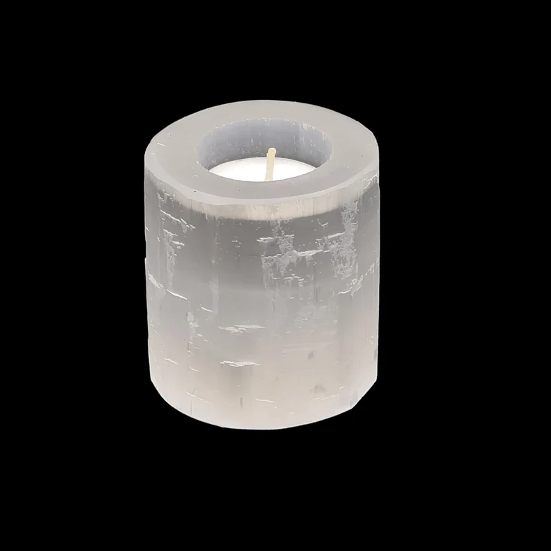 PORTACANDELA di SELENITE - Erboristeria Il Mondo Alchemico