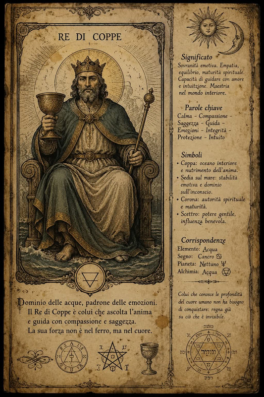 Il Re di Coppe nei Tarocchi – significato, amore e saggezza emotiva