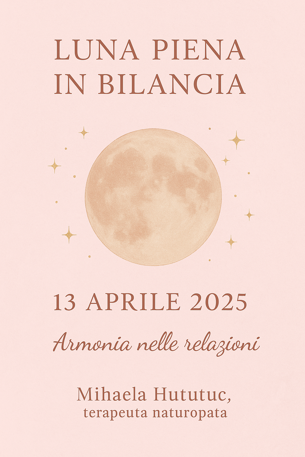 13/04/2025 LUNA PIENA in  BILANCIA: Armonia nelle Relazioni