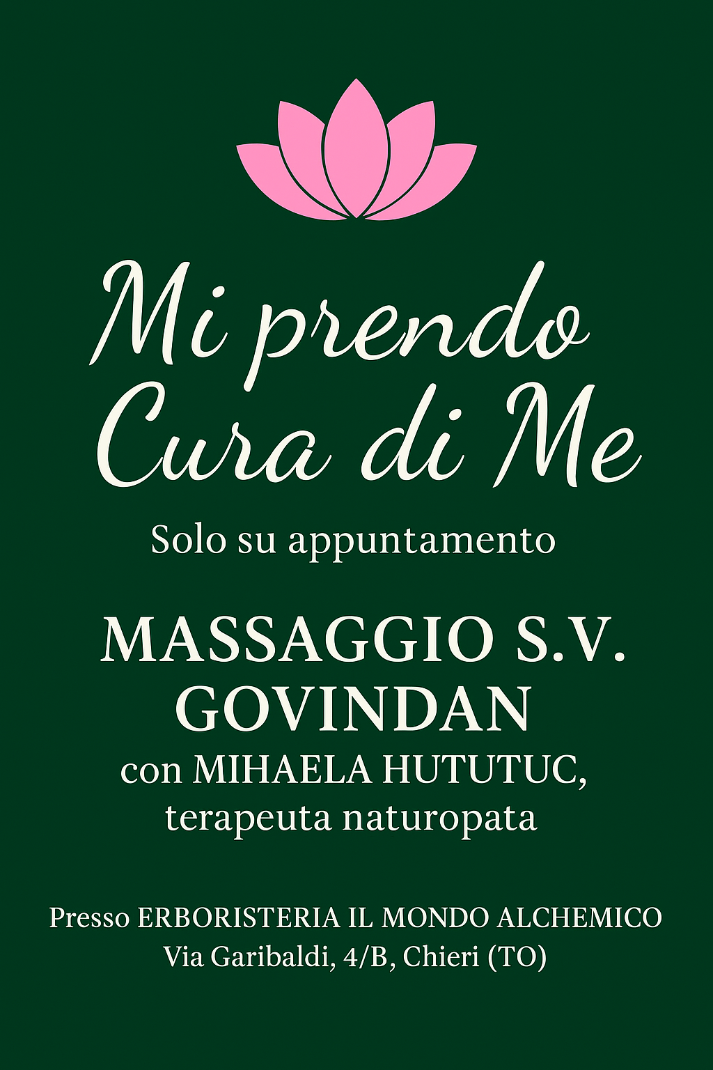 Prenditi Cura della Tua Anima. Il MASSAGGIO SV.GOVINDAN il MASAGGIO dell' Anima che riequilibra Corpo, Mente, Emozioni e Spirito