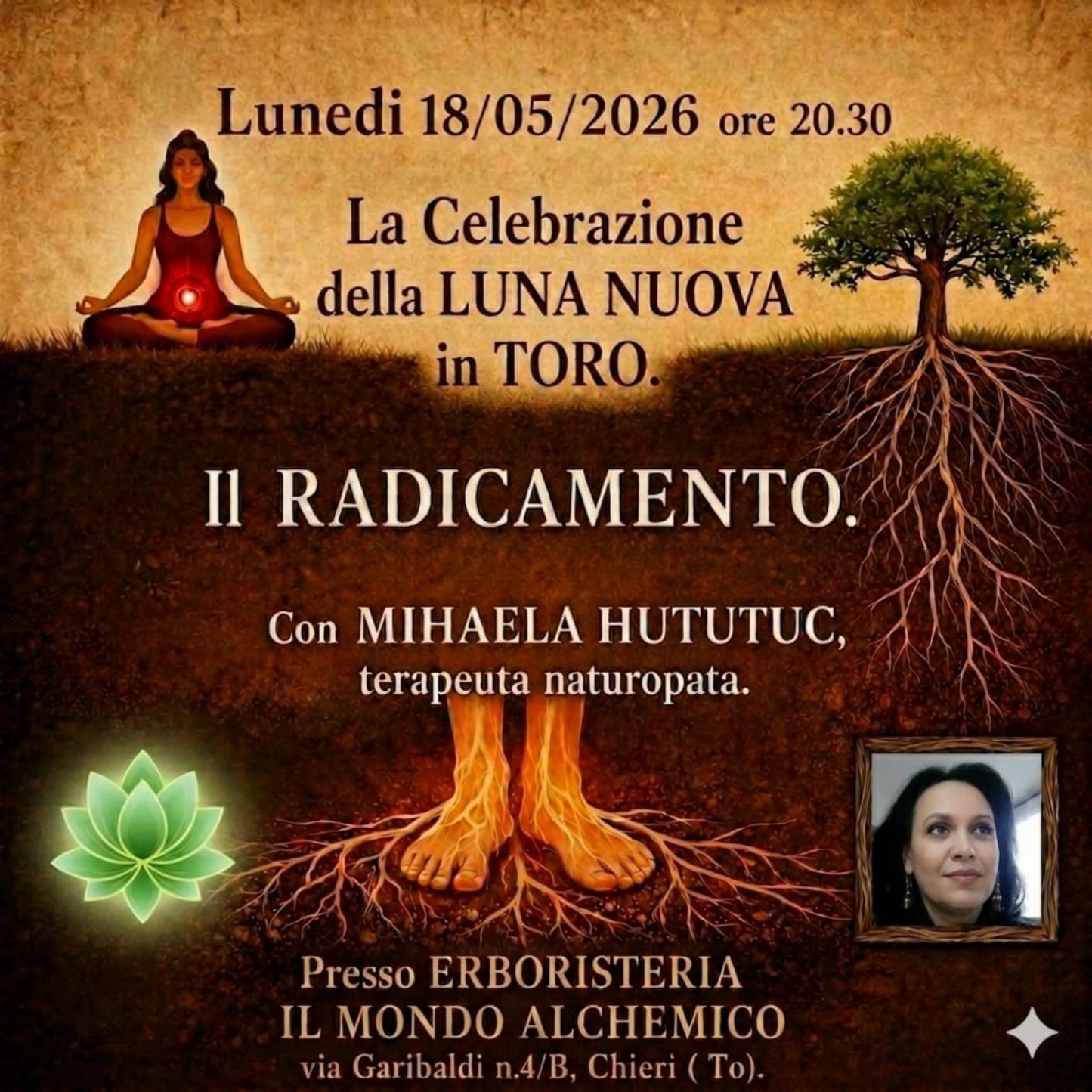 Lunedi 18/05/2026 ore 20.30 La Celebrazione della LUNA NUOVA in TORO. Il Radicamento