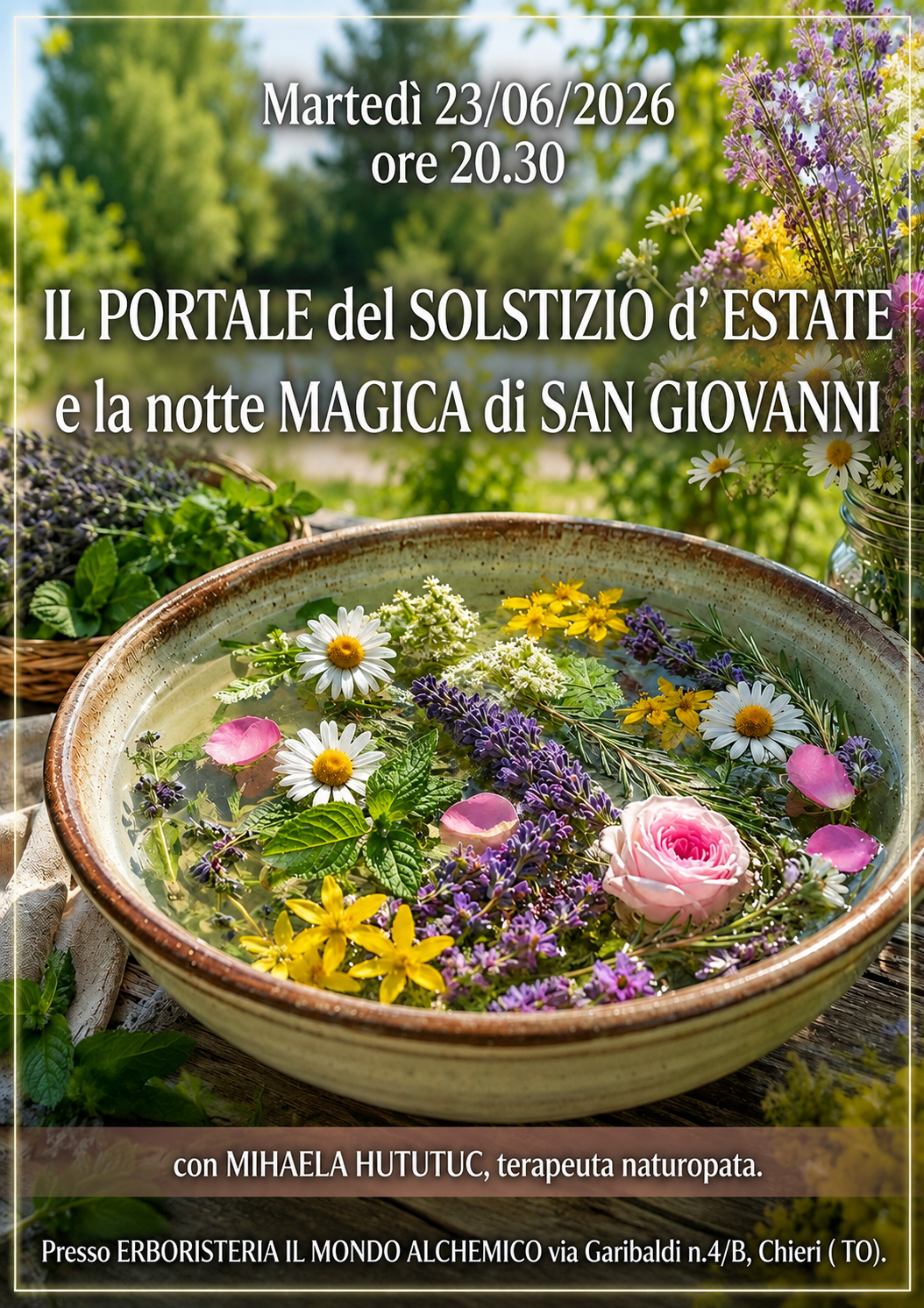 Martedì 23/06/2026 ore 20.30 IL PORTALE DEL SOLSTIZIO D'ESTATE E LA NOTTE MAGICA DI SAN GIOVANNI